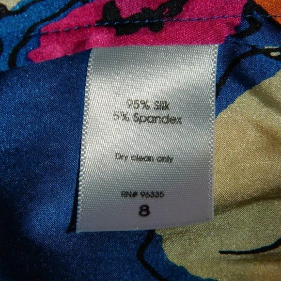 Susana Monaco Multi-Color Print Silk Dress, Kimono Sleeves Size 8 EUC - Picture 8 of 12